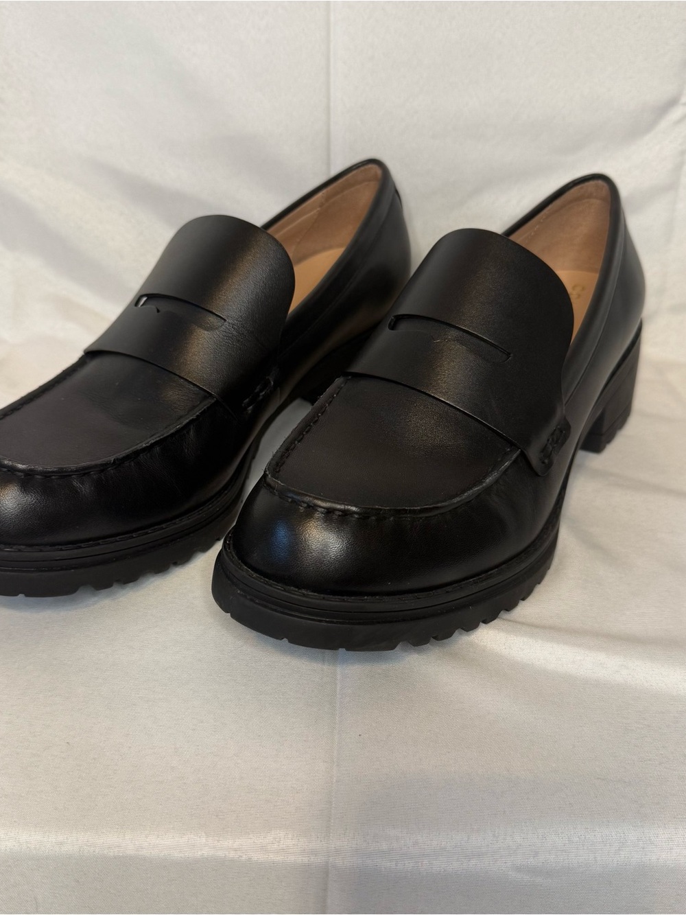 Cole Haan Women's Black Leather Penny Loafers
